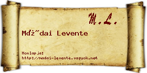 Mádai Levente névjegykártya